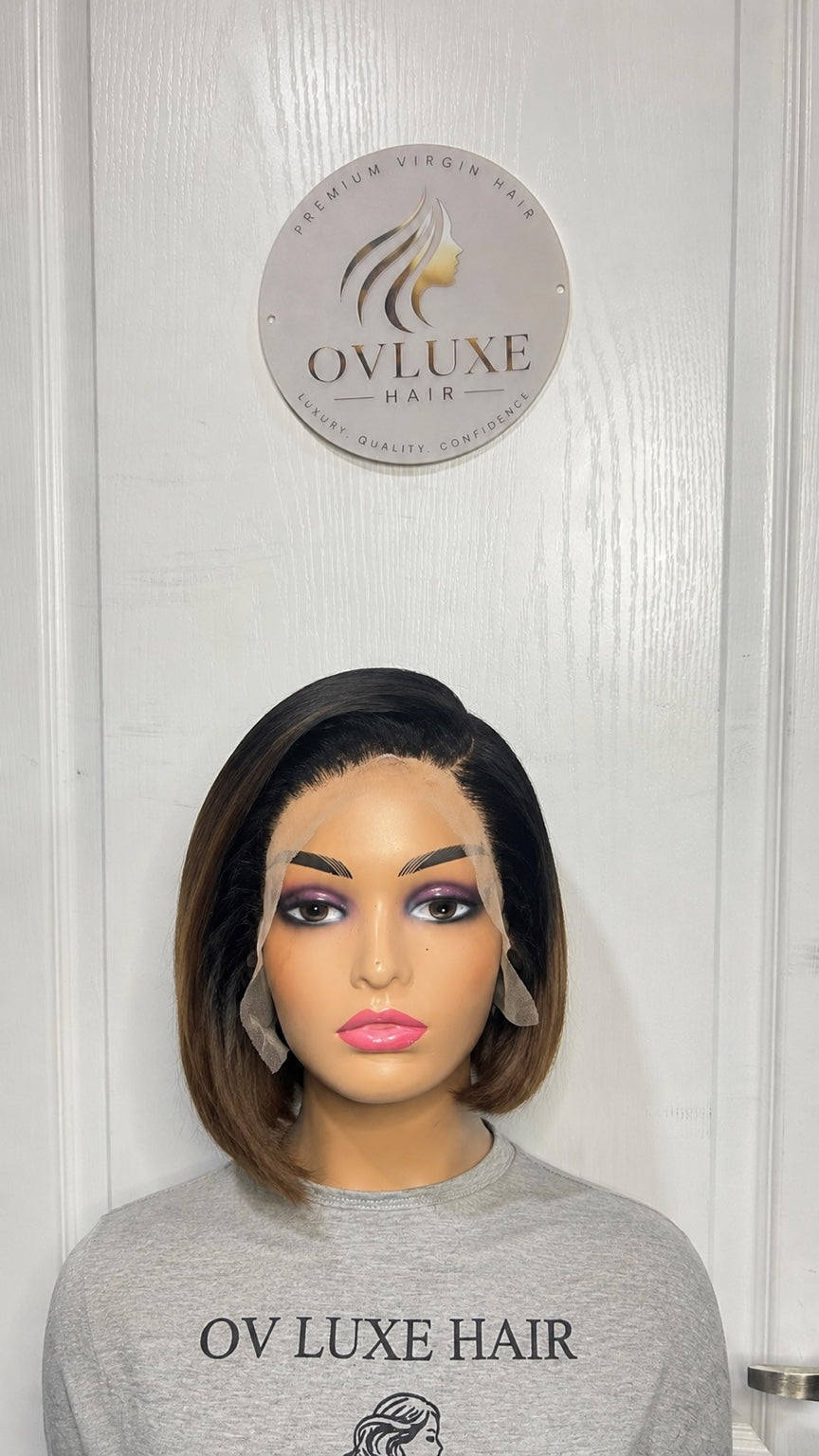 Luxury Highlighted Bob Full-Frontal Wig